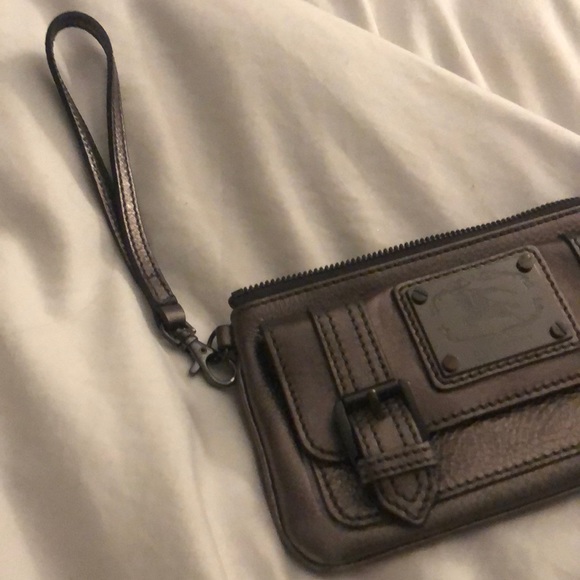Burberry bronze zip wallet / small bag with strap - Picture 2 of 7